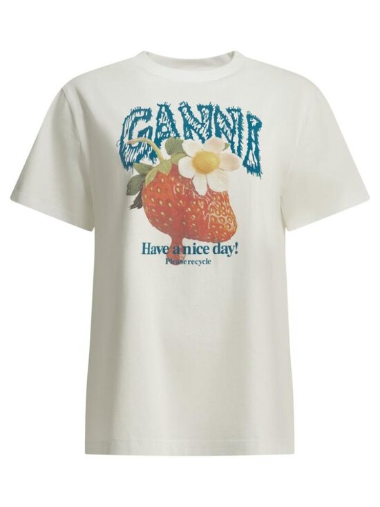 Ganni Tops - Ganni Strawberry Crew-Neck T-Shirt Tag Size L Women